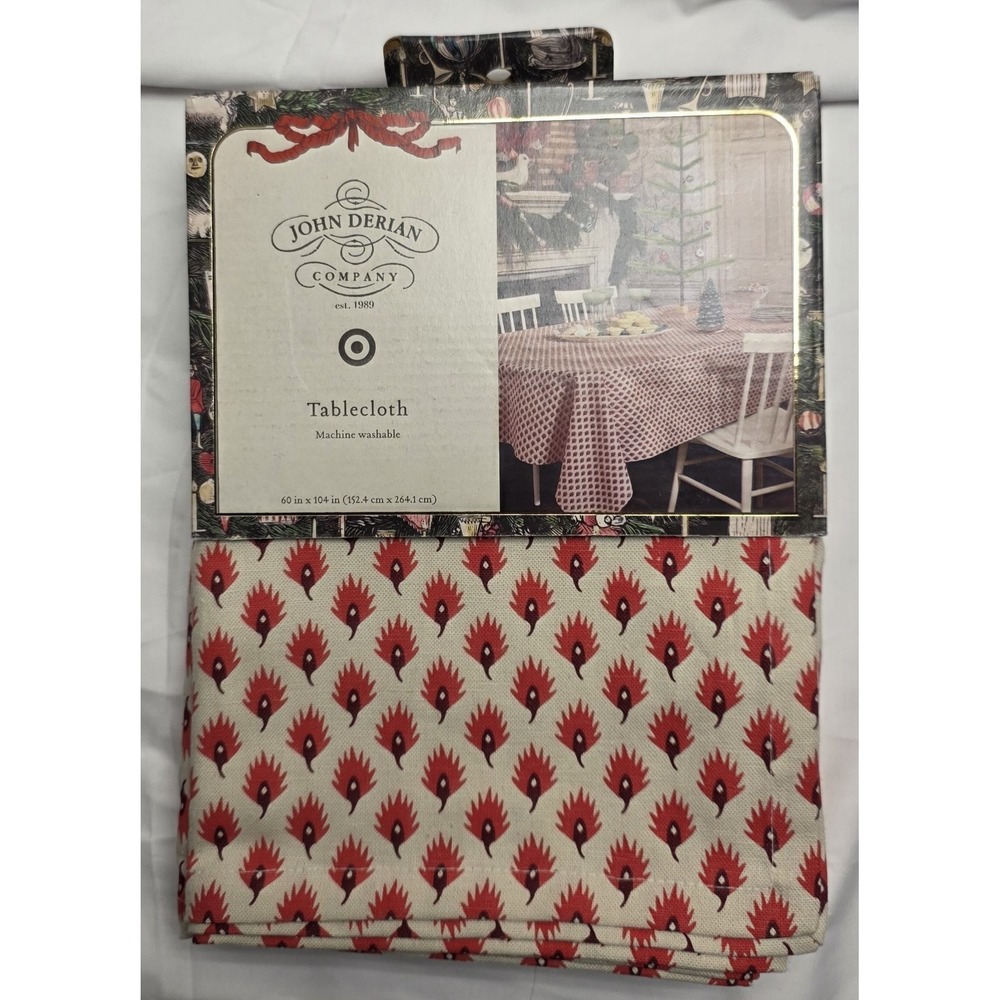 John Derian Cotton-Linen Tablecloth Large / 104x60 New